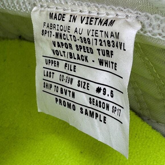 2017 NFL NFC Pro Bowl PE Nike Vapor Speed Turf Mens 9.5 Football Trainer Shoes - Picture 11 of 12